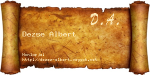 Dezse Albert névjegykártya