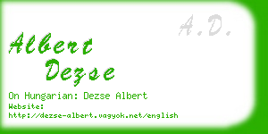 albert dezse business card